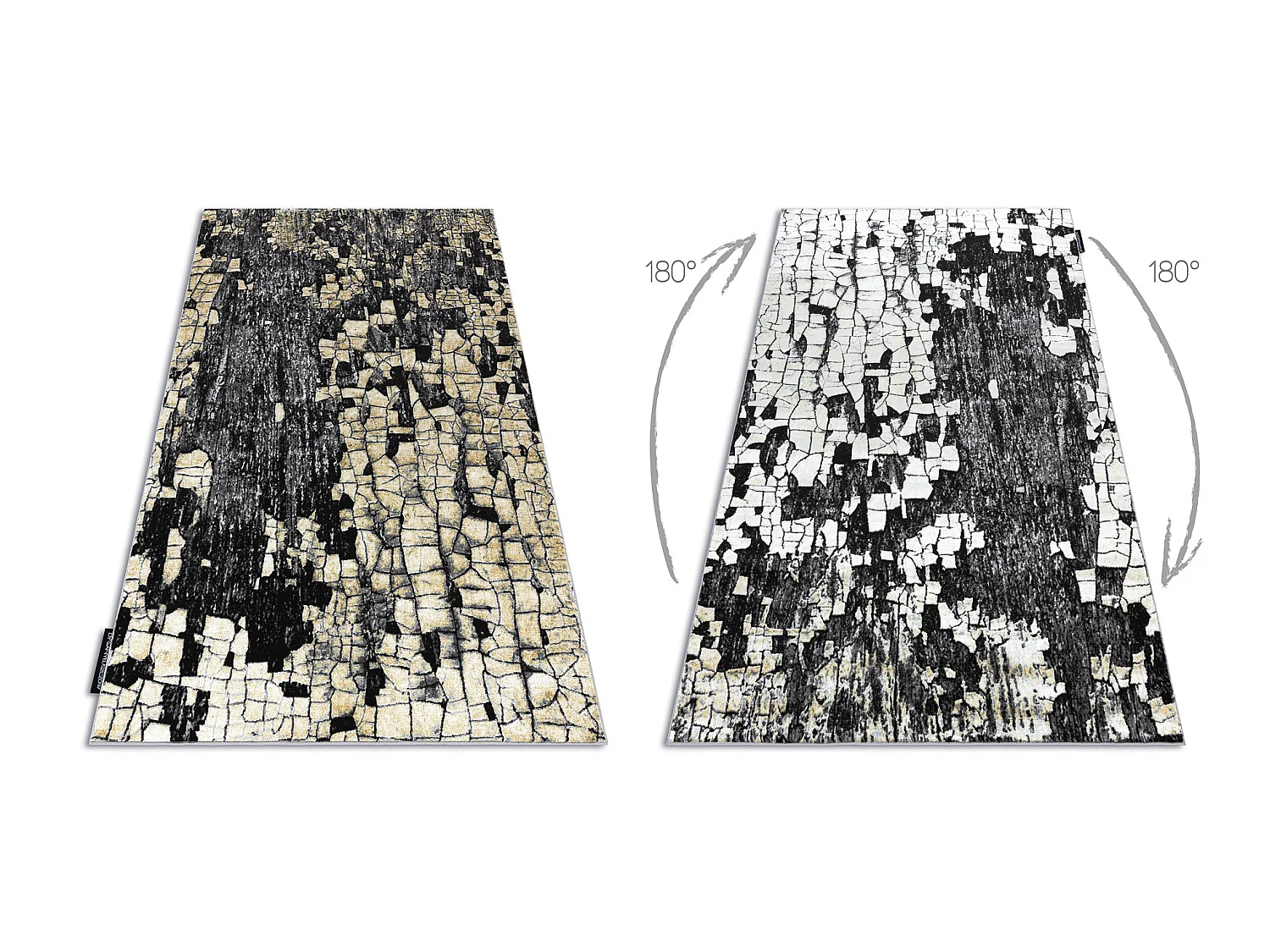 Tapijt DE LUXE modern 2079 Straatstenen, bakstenen - Structureel goud  140x190 cm