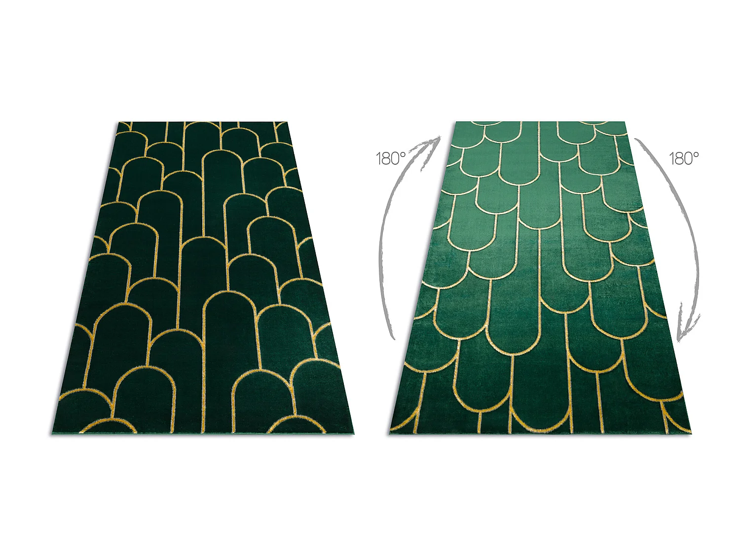 Tapis EMERALD exclusif 1021 glamour, élégant art deco, bouteille ver 80x150 cm