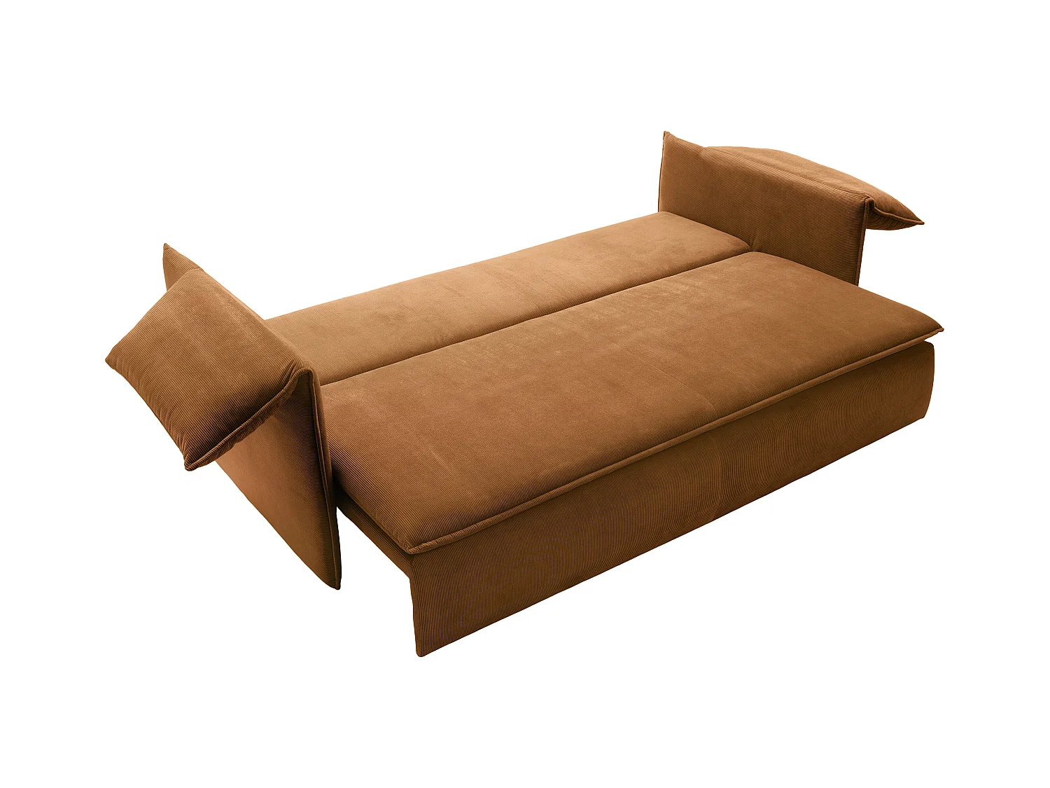 Sofa 3-Sitzer - Mit Schlaffunktion - Feincord - Terracotta - TEODORA