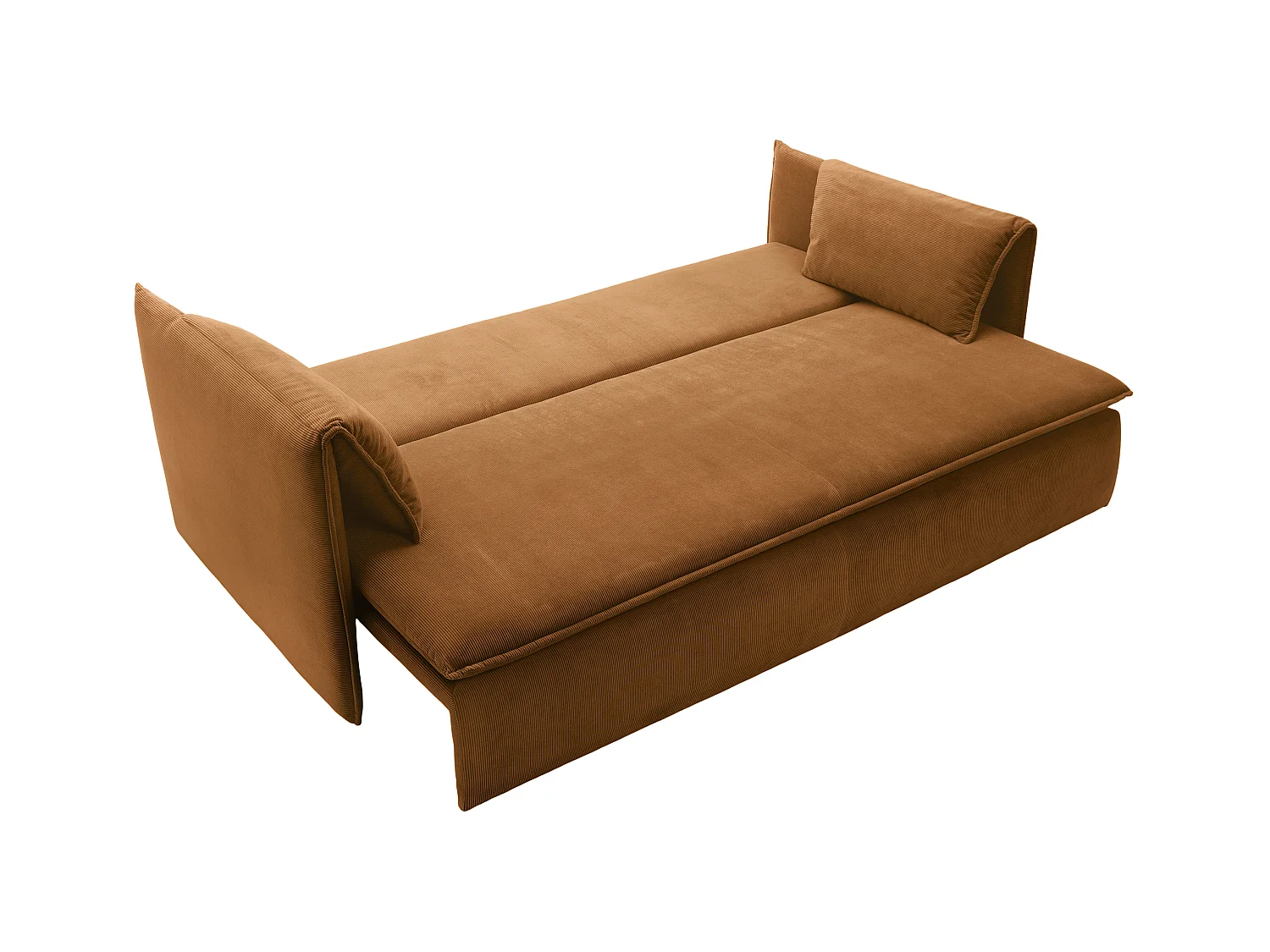 Sofa 3-Sitzer - Mit Schlaffunktion - Feincord - Terracotta - TEODORA