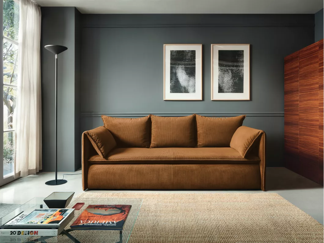 Kauf Unique Sofa 3-Sitzer - Mit Schlaffunktion - Cord - Terracotta - TEODORA