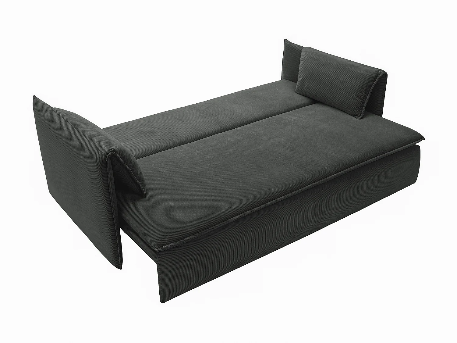 Sofá cama de 3 plazas de pana gris oscuro TEODORA