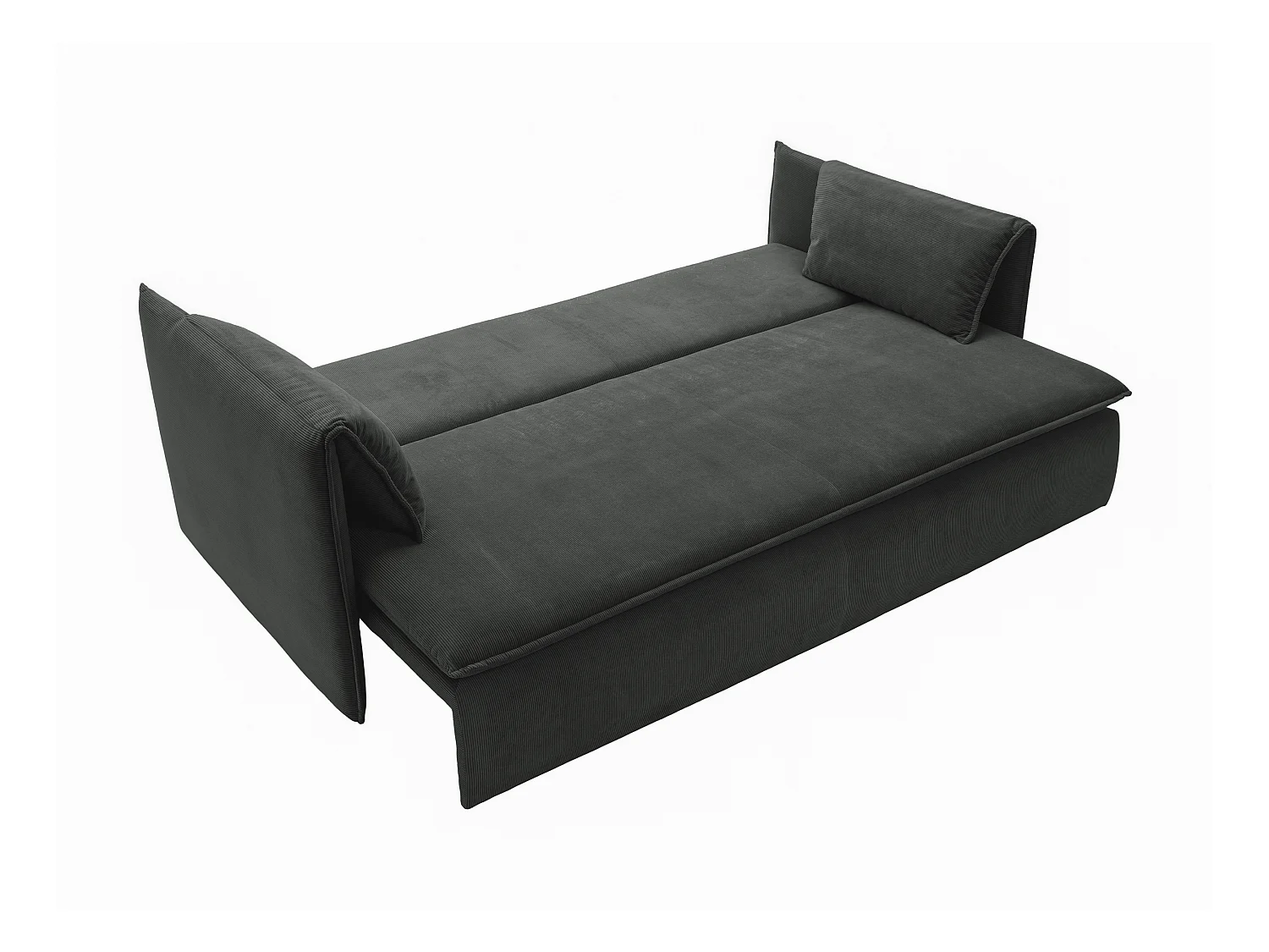 Sofa 3-Sitzer - Mit Schlaffunktion - Feincord - Anthrazitgrau - TEODORA