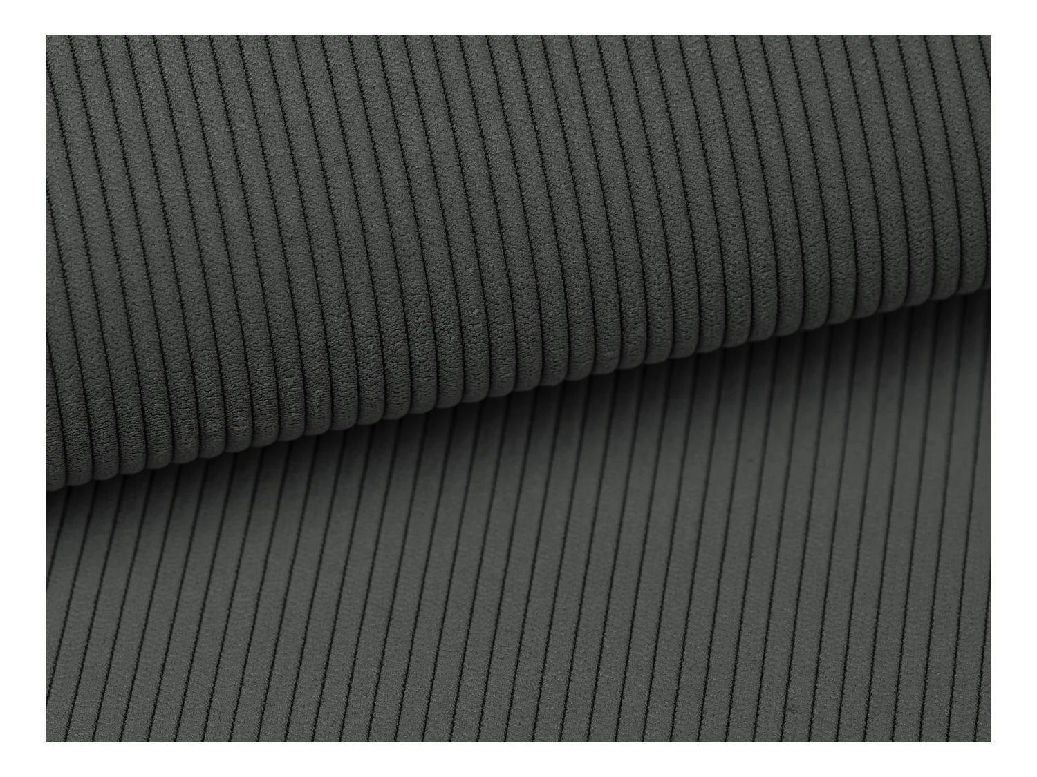 Sofa 3-Sitzer - Mit Schlaffunktion - Feincord - Anthrazitgrau - TEODORA