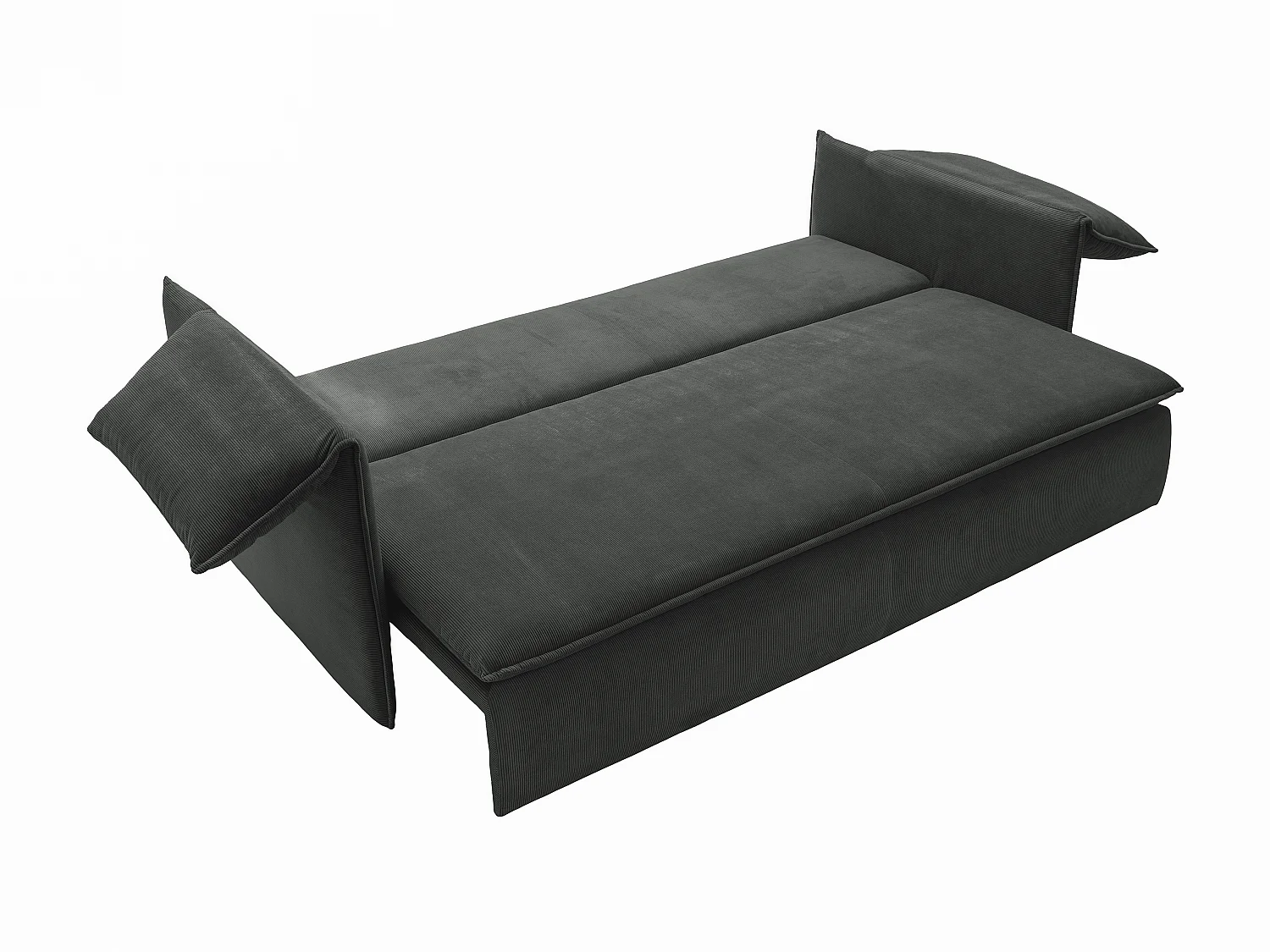 3-personers sovesofa i ribfløjl med fine ribber i antracitgrå TEODORA