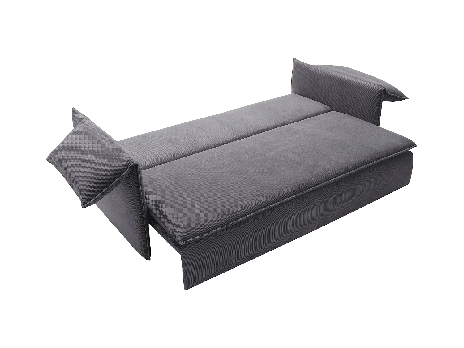 Sofa 3-Sitzer - Mit Schlaffunktion - Feincord - Graublau - TEODORA