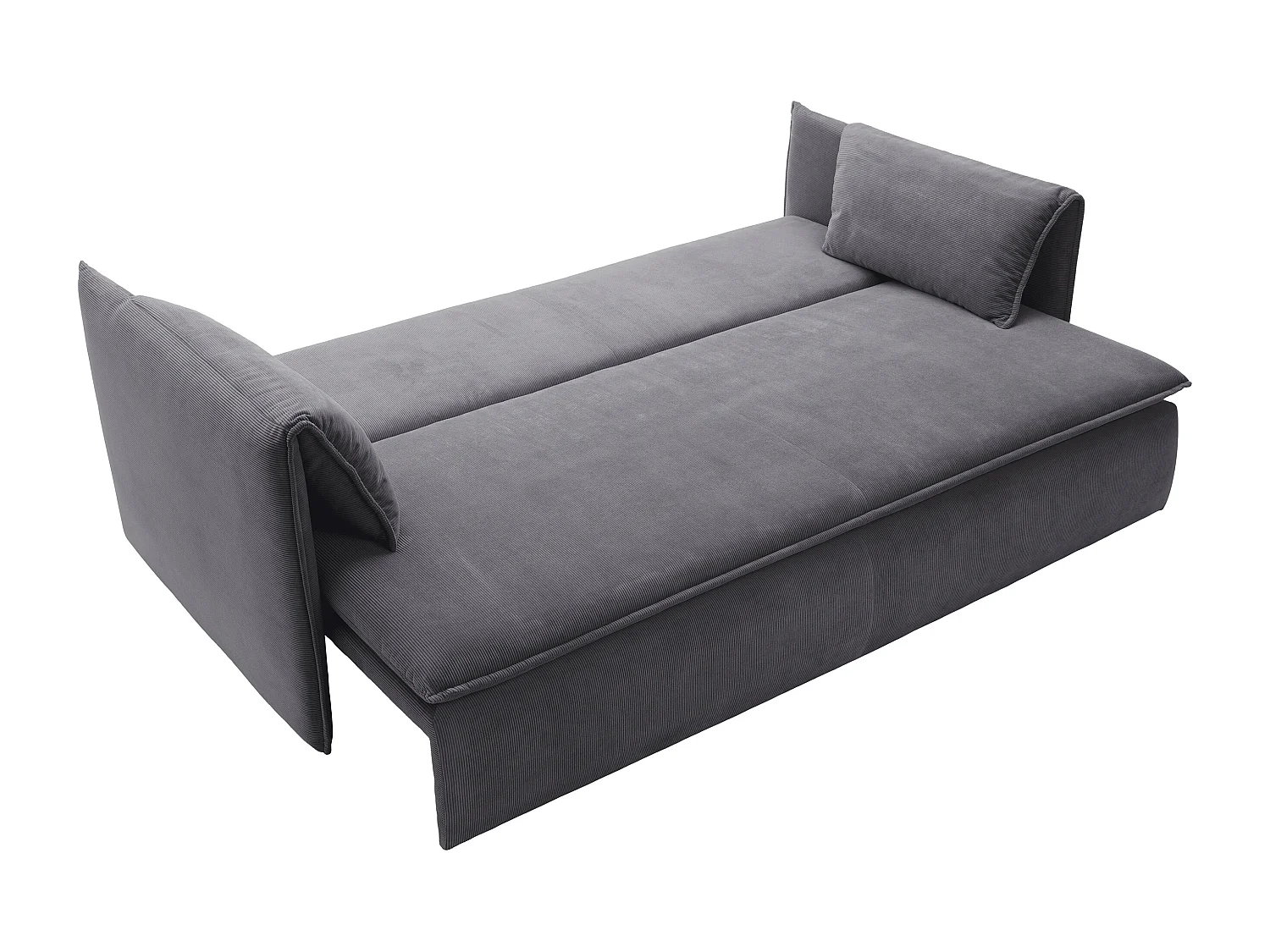 Sofa 3-Sitzer - Mit Schlaffunktion - Feincord - Graublau - TEODORA