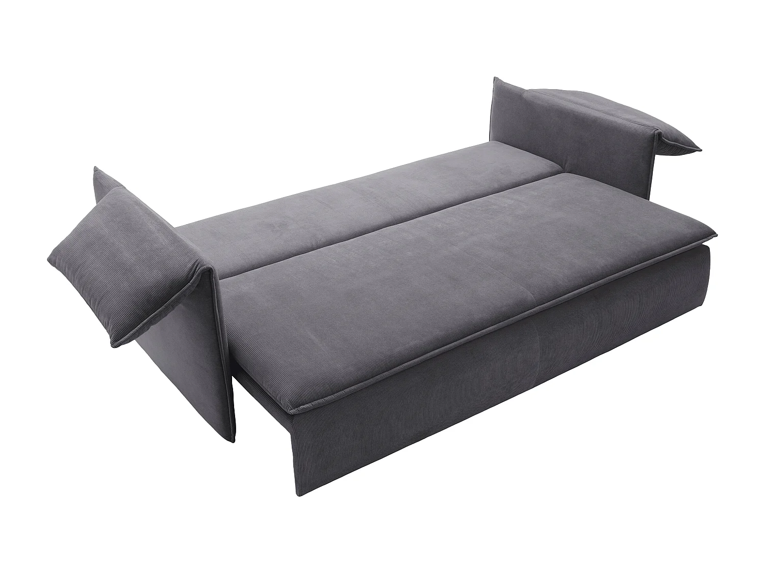 Sofa 3-Sitzer - Mit Schlaffunktion - Feincord - Graublau - TEODORA