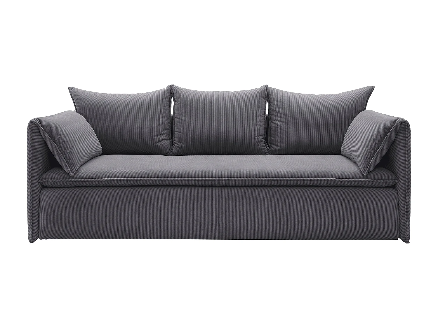 Sofa 3-Sitzer - Mit Schlaffunktion - Feincord - Graublau - TEODORA