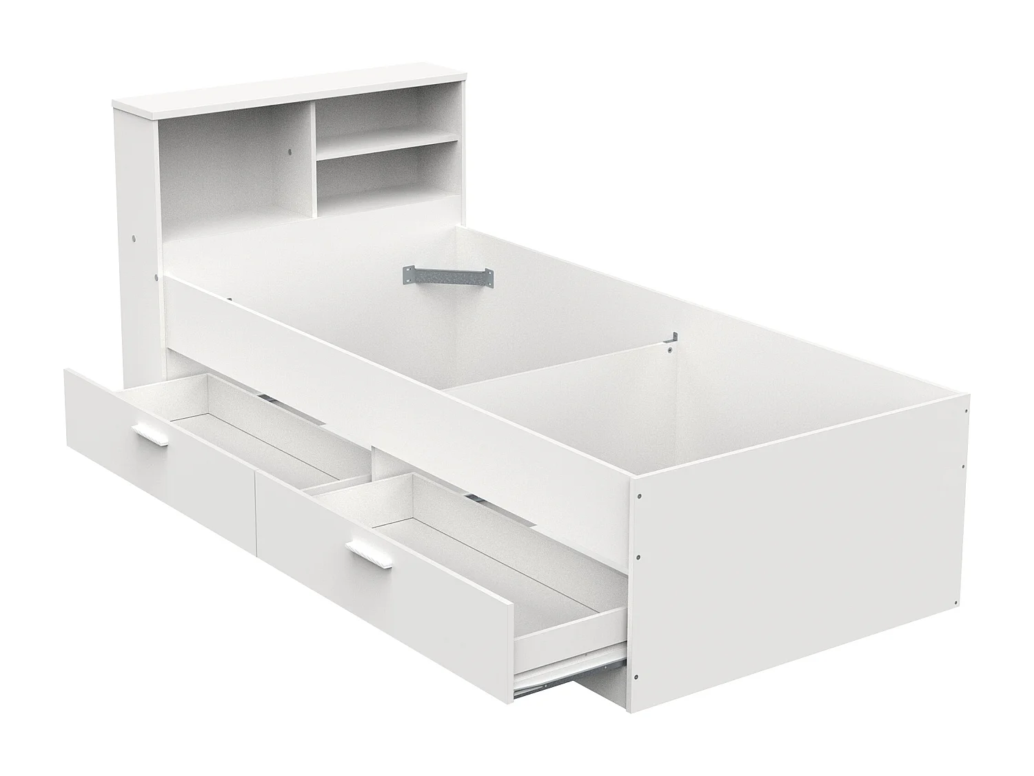 Säng 90 x 190 cm med lådor och förvaring - Färg: Vit - BORIS II