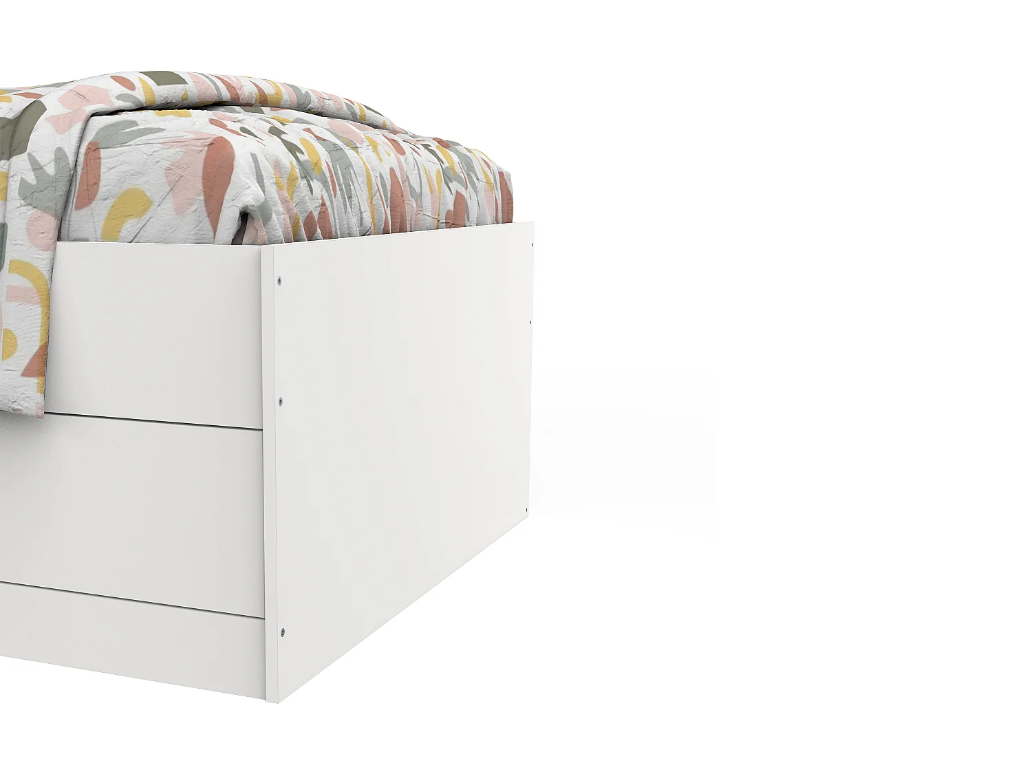 Säng 90 x 190 cm med lådor och förvaring - Färg: Vit - BORIS II
