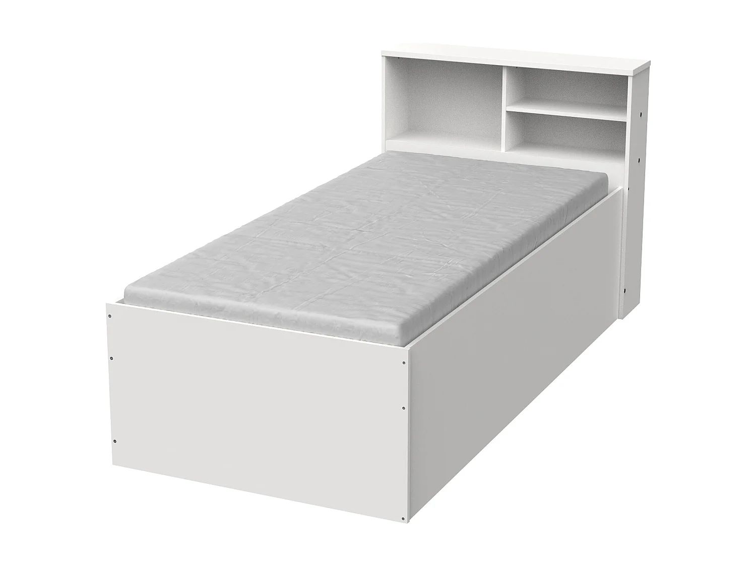 Säng 90 x 190 cm med lådor och förvaring - Färg: Vit - BORIS II