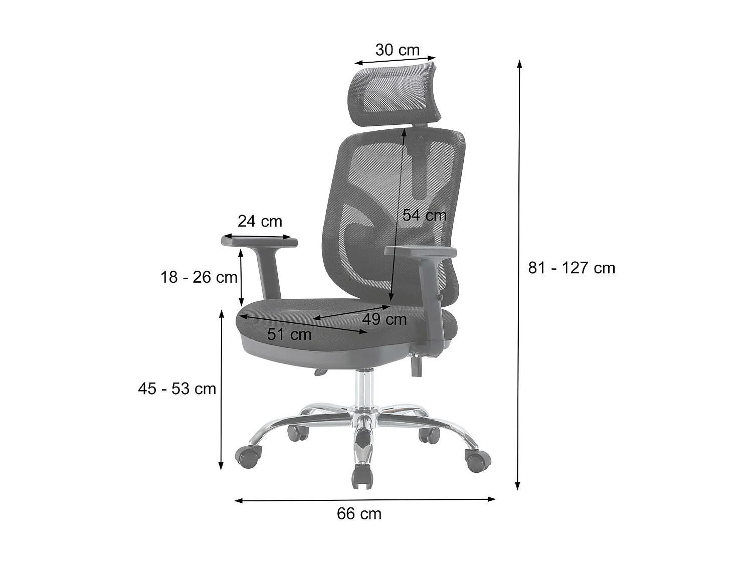 Cadeira de escritório SIHOO-J92,  preto