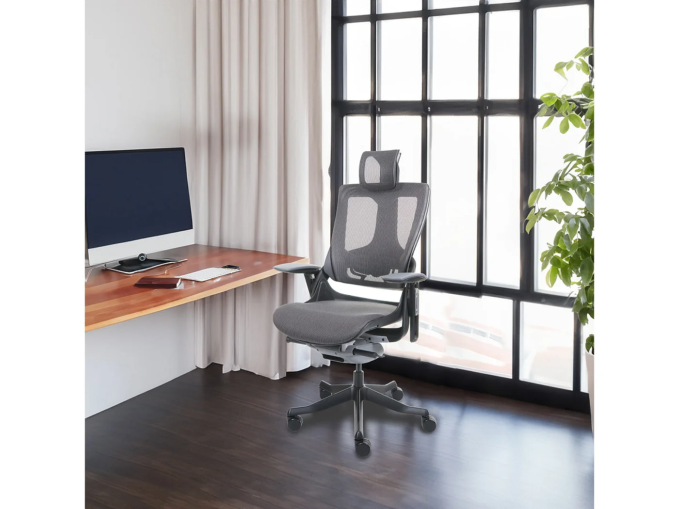 Silla de oficina MERRYFAIR Adelaide,  negro-gris, estructura negra