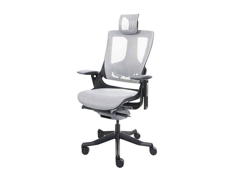 Chaise de bureau MERRYFAIR Adelaide,  blanc-gris, piétement noir