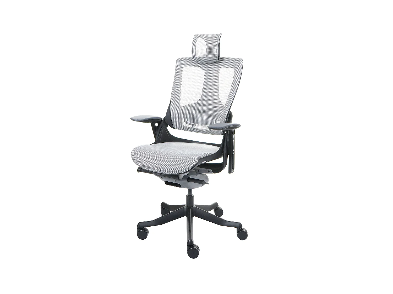 Chaise de bureau MERRYFAIR Adelaide,  blanc-gris, piétement noir