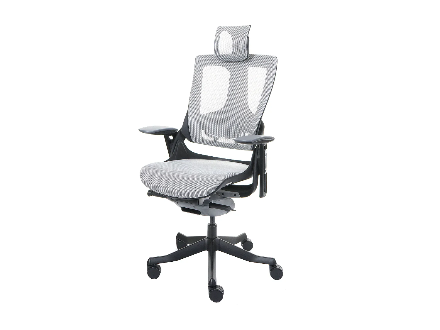 Chaise de bureau MERRYFAIR Adelaide,  blanc-gris, piétement noir