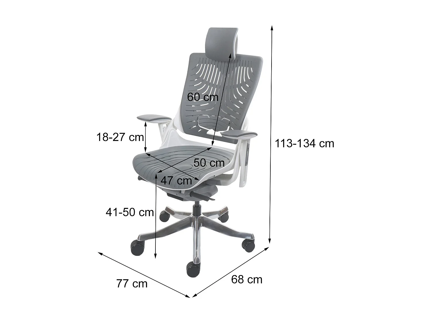 Chaise de bureau MERRYFAIR Adelaide 2b,  gris