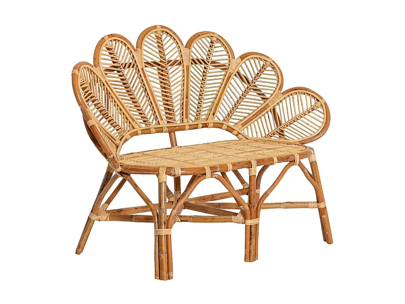 Banquette fleur en rotin Rattan