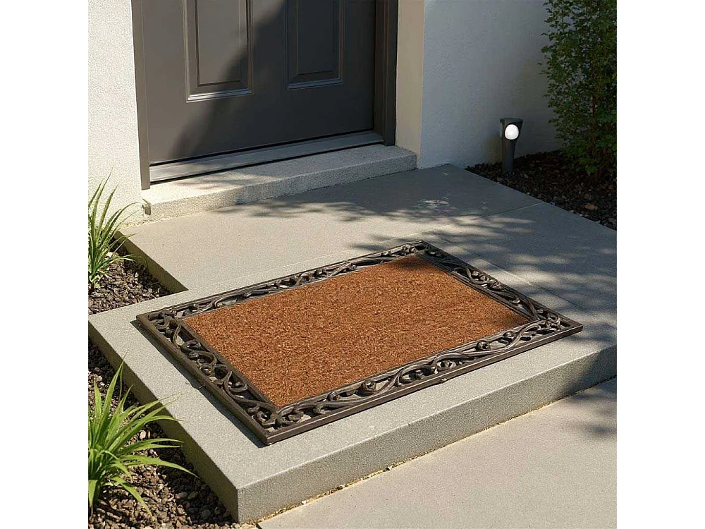 Paillasson antique en coco et fonte