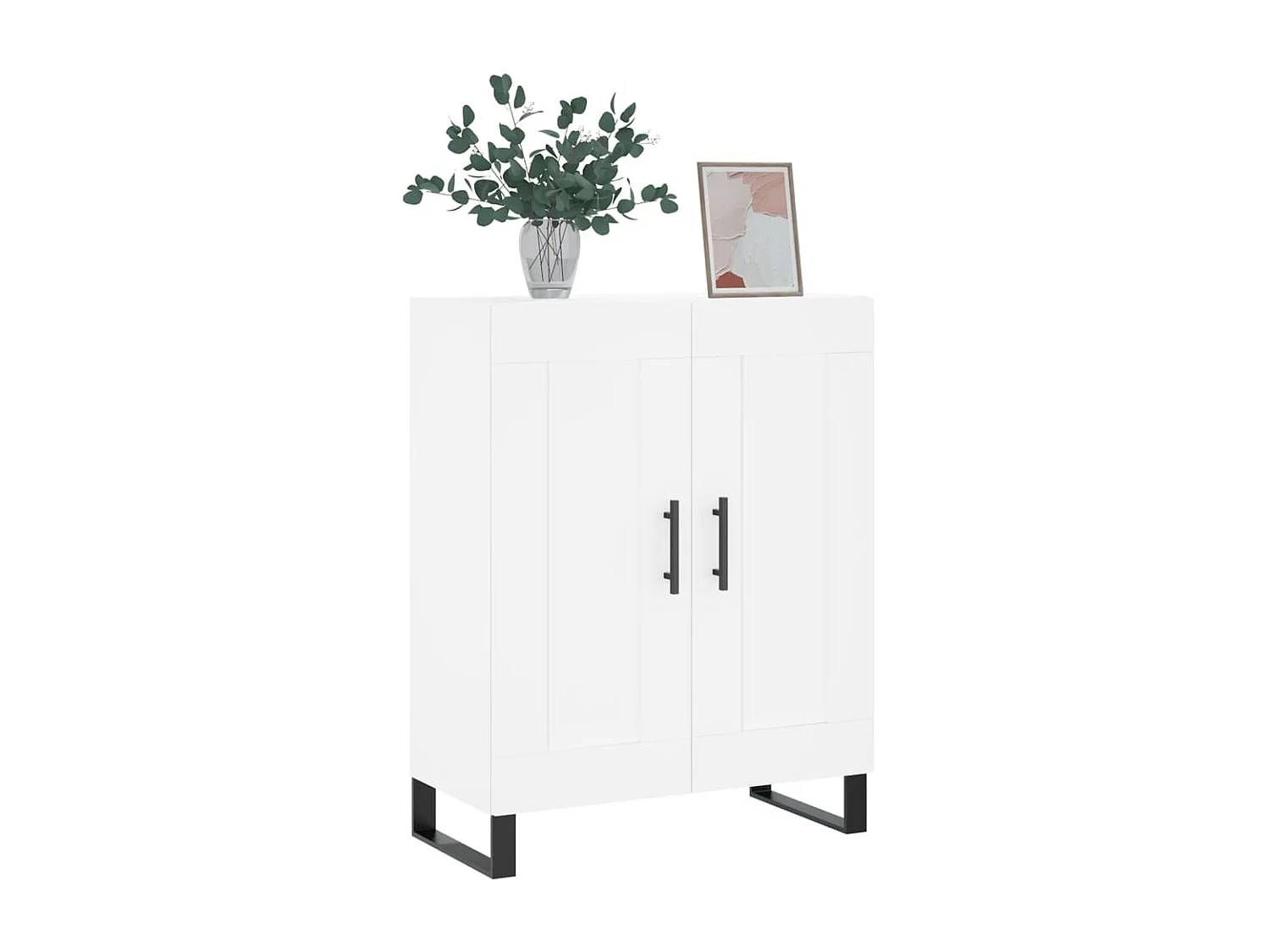 Buffet blanc 69,5x34x90 cm bois d'ingénierie QWE57082