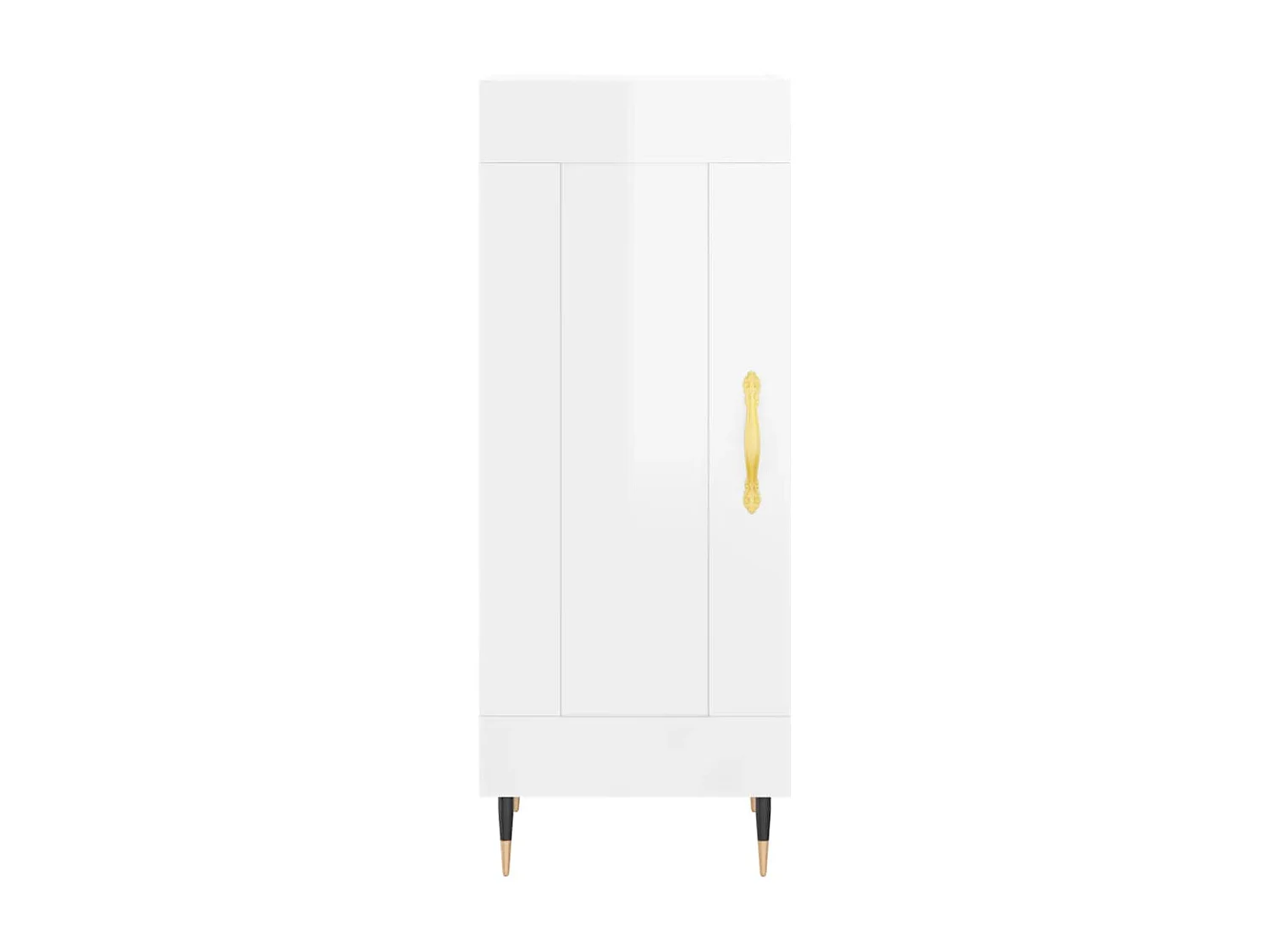 Buffet Blanc brillant 34,5x34x90 cm Bois d'ingénierie QWE21598