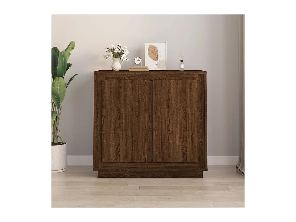 Buffet chêne marron 80x34x75 cm bois d'ingénierie EGER18273