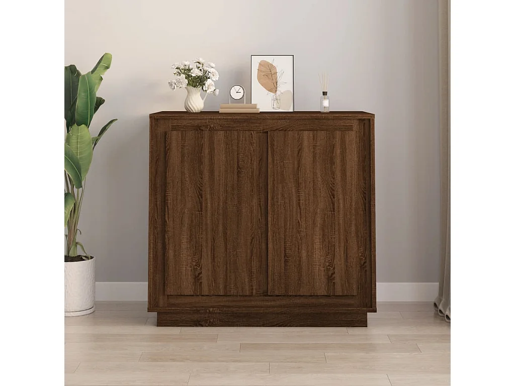 Buffet chêne marron 80x34x75 cm bois d'ingénierie EGER18273