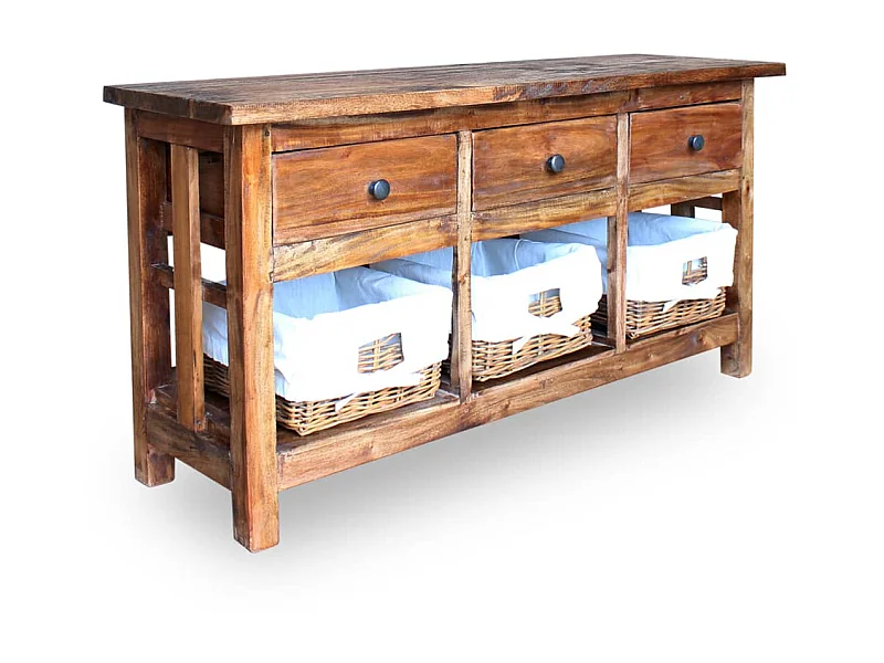 Aparador de madera maciza reciclada 100x30x50 cm ES99004