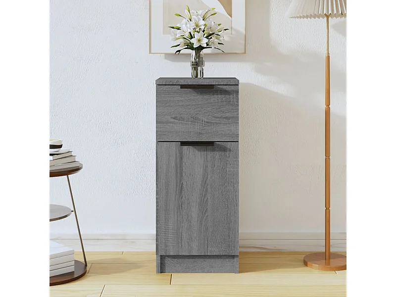Dressoir 30x30x70 cm bewerkt hout grijs sonoma eikenkleurig NL887128