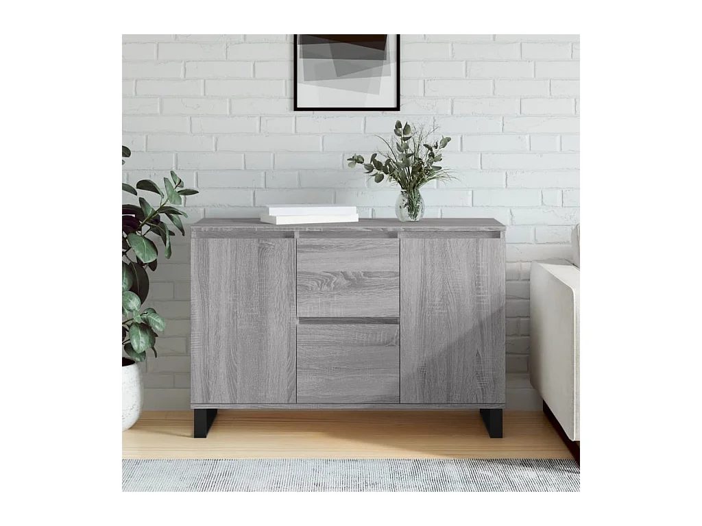 Buffet sonoma gris 104x35x70 cm bois d'ingénierie QWE95245