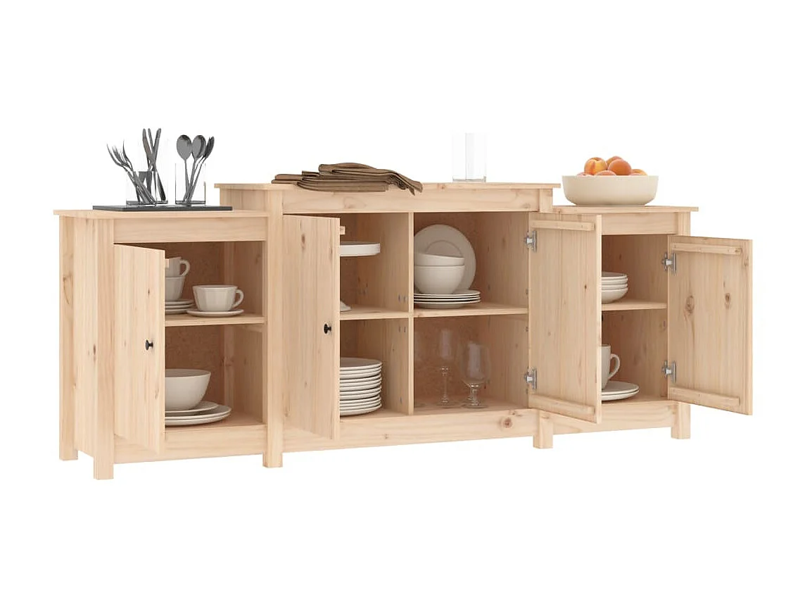 Aparador de madera maciza de pino 164x37x68 cm ES23469