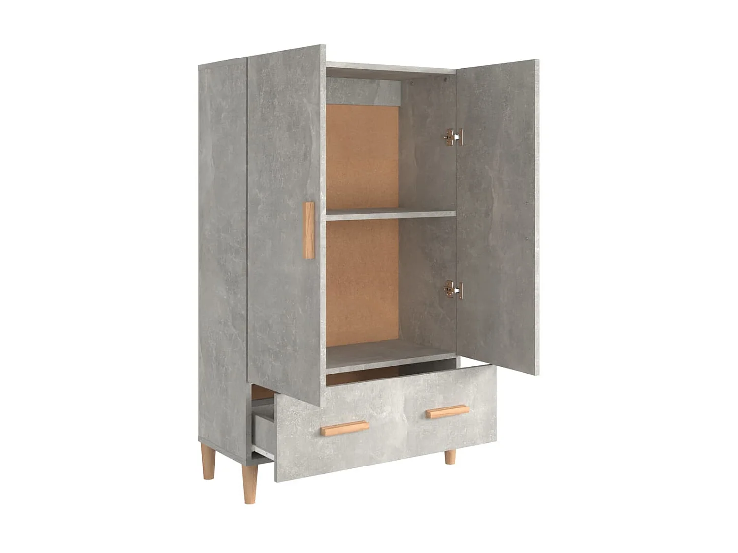 Buffet haut Gris béton 70x31x115 cm Bois d'ingénierie EGER39667