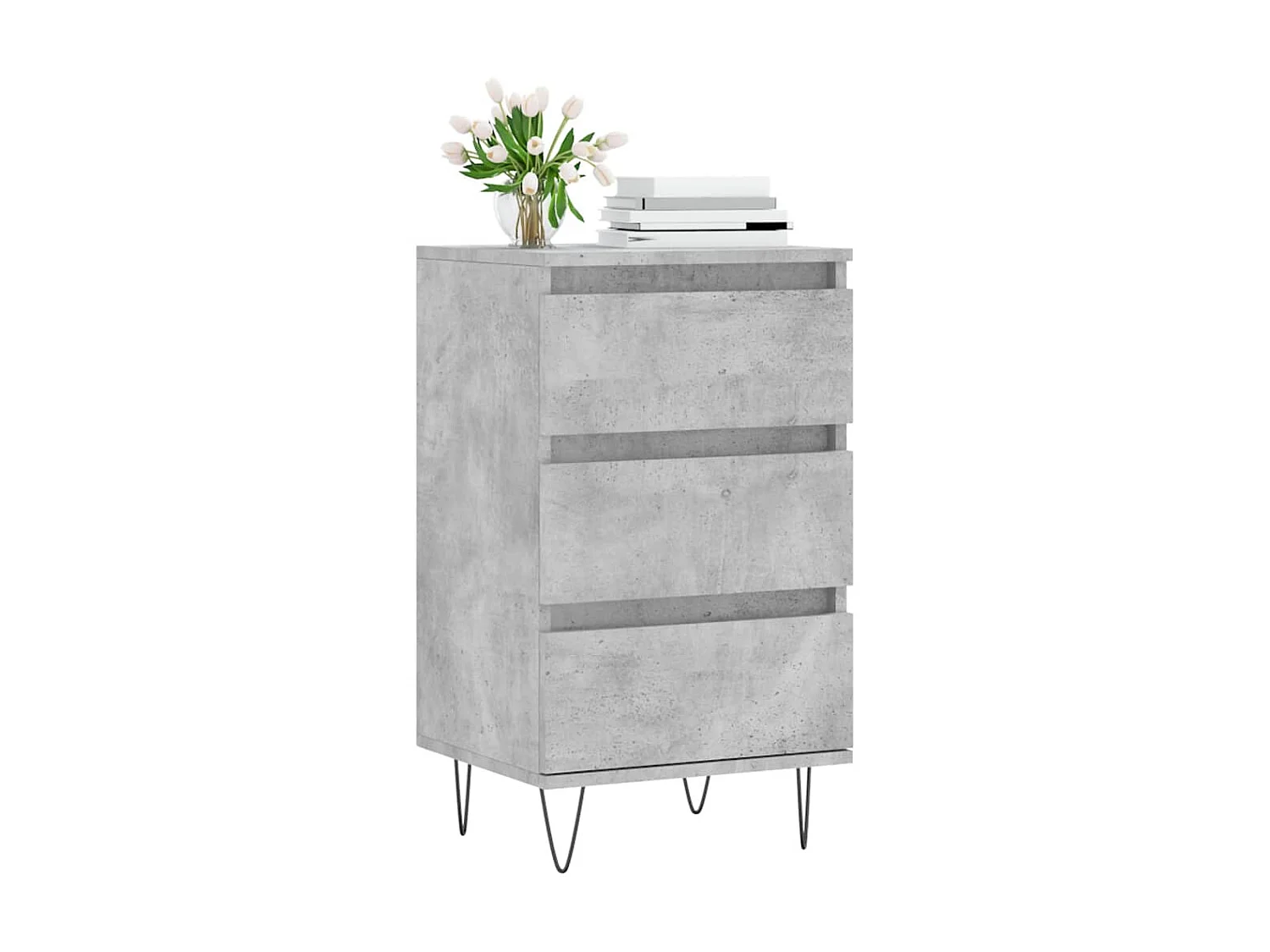 Buffet gris béton 40x35x70 cm bois d'ingénierie QWE67673