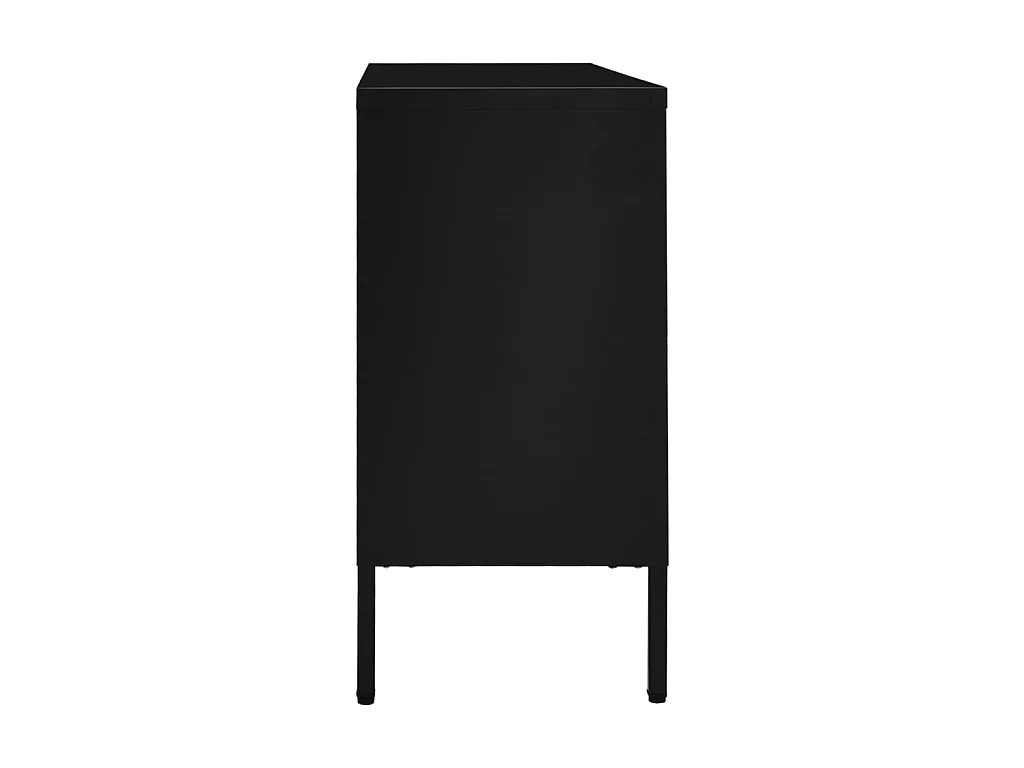 Buffet Noir 105x35x70 cm Acier et verre trempé EGER75319