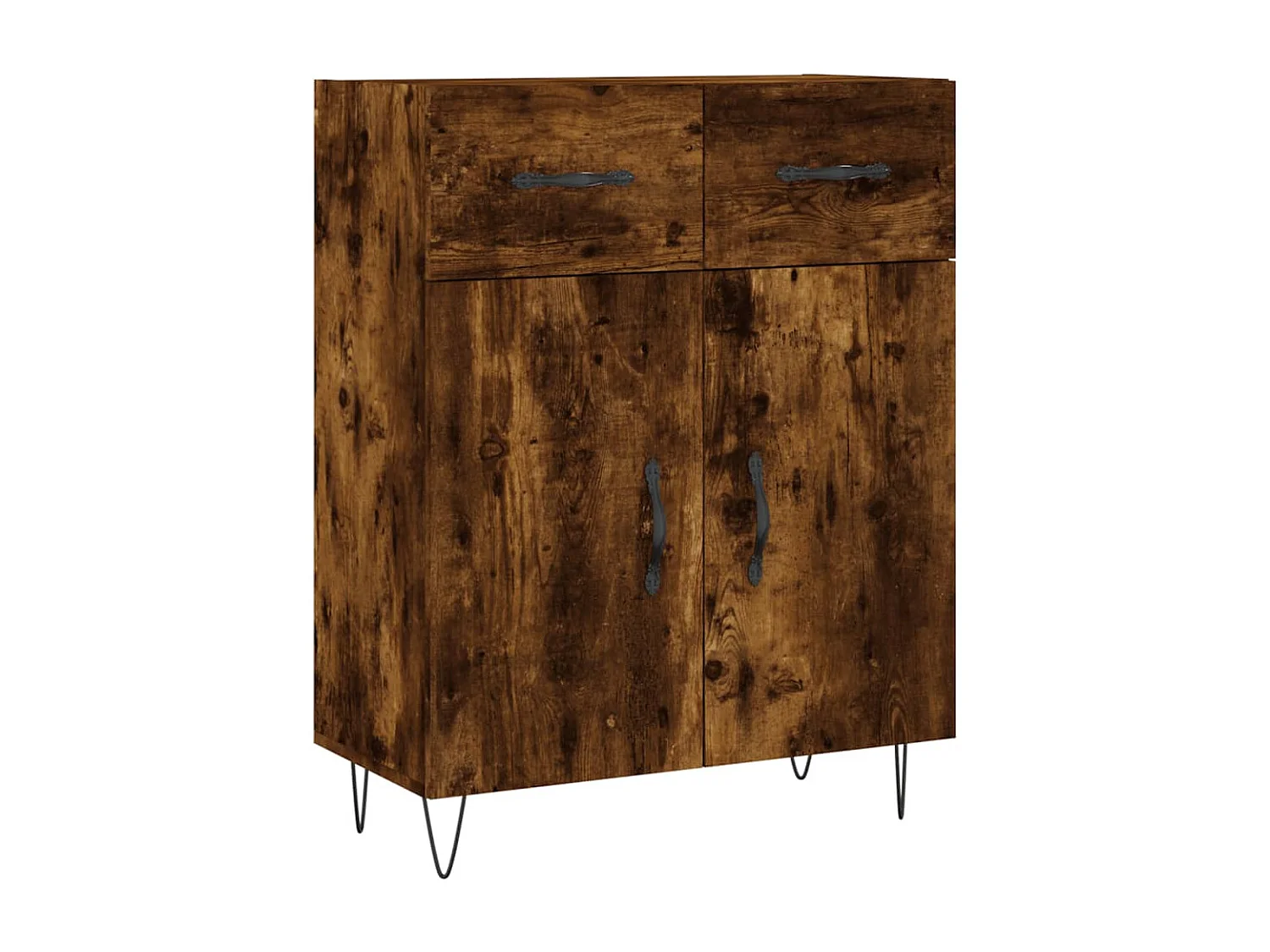 Buffet chêne fumé 69,5x34x90 cm bois d'ingénierie QWE85842