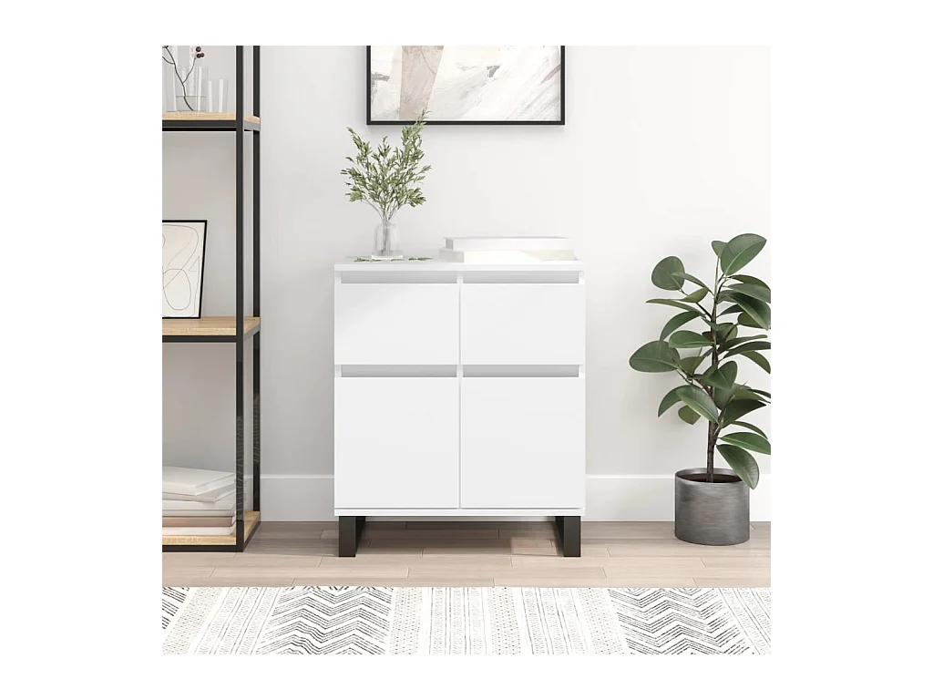 Buffet Blanc 60x35x70 cm Bois d'ingénierie QWE34393