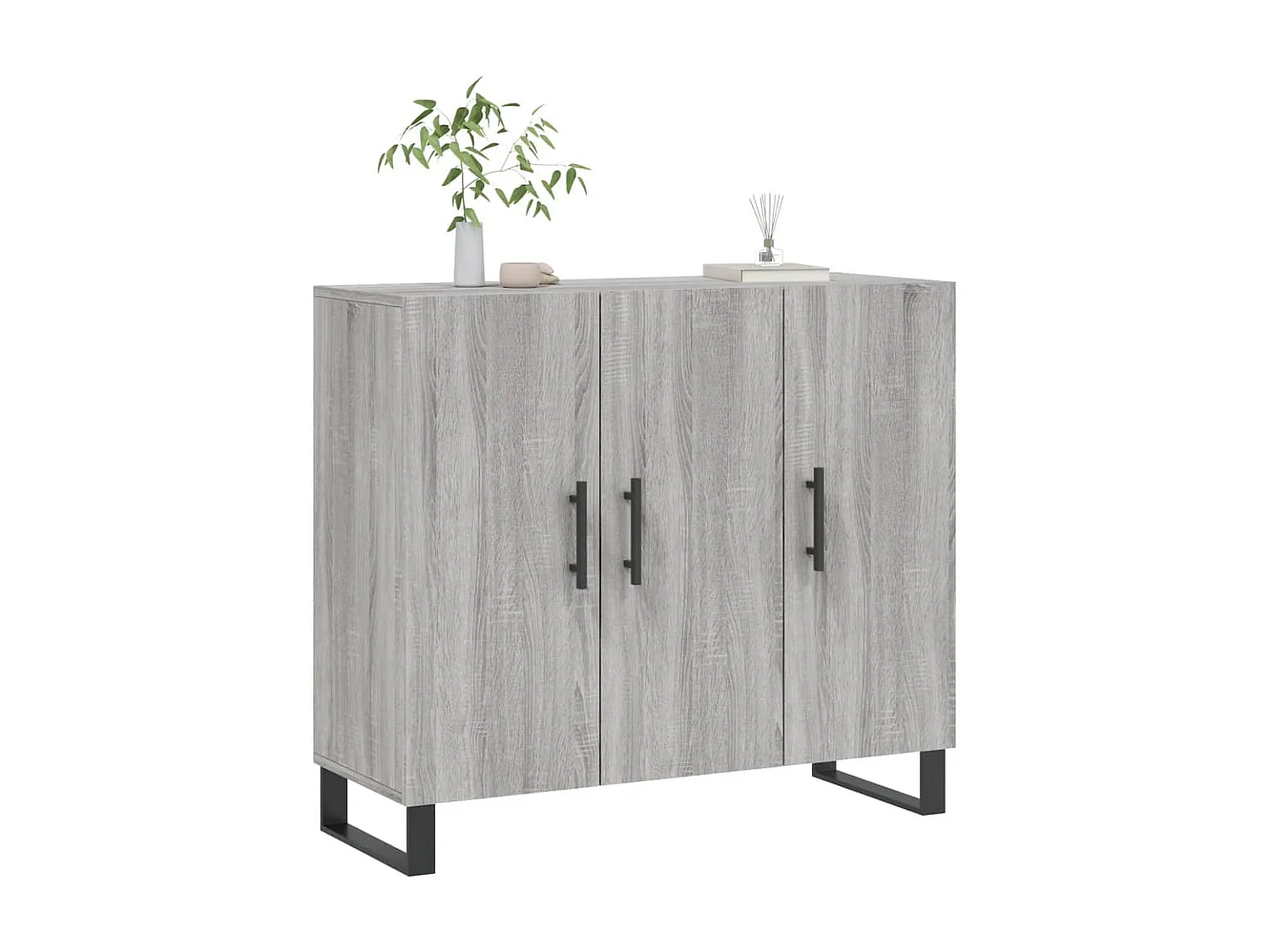 Aparador de madera de ingeniería gris Sonoma 90x34x80 cm ES42776