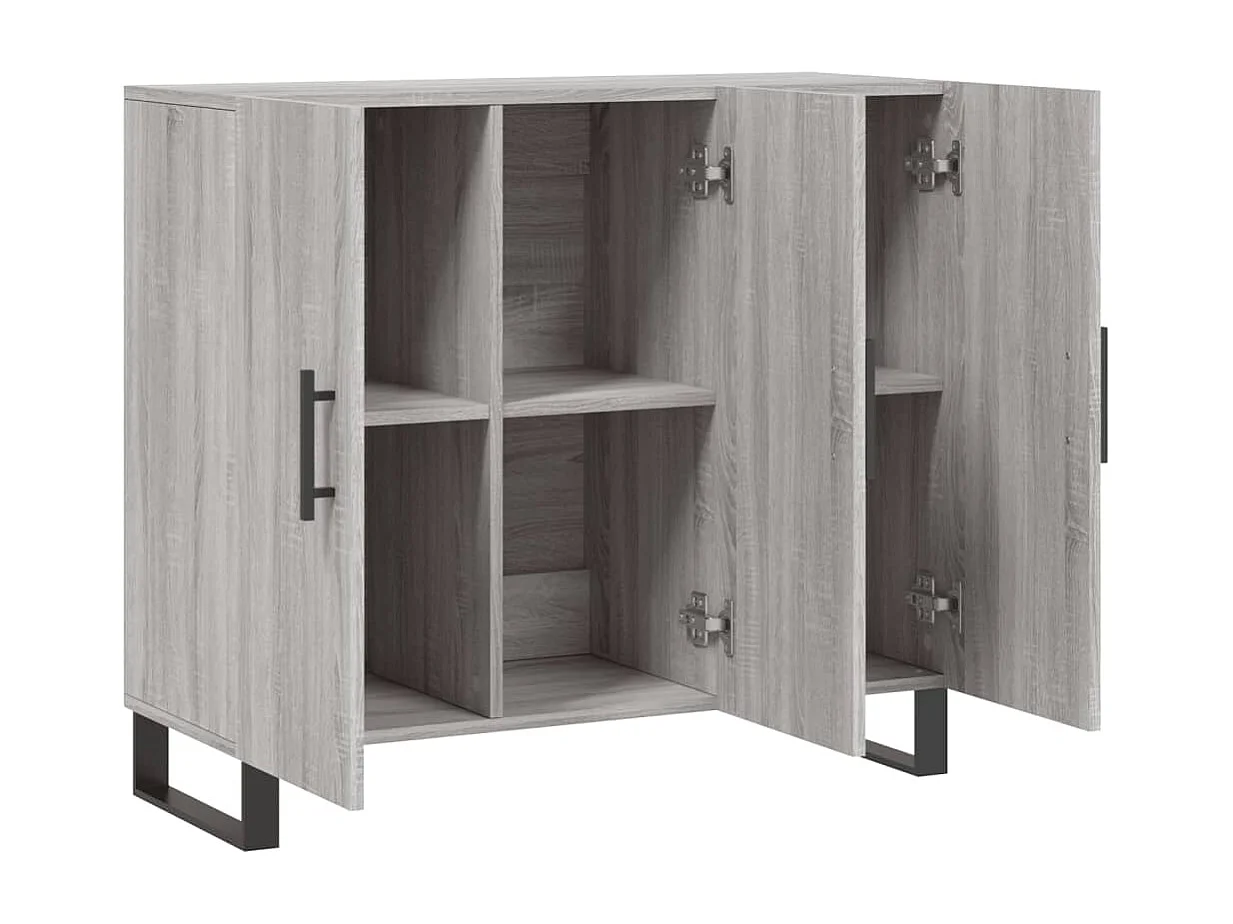 Aparador de madera de ingeniería gris Sonoma 90x34x80 cm ES42776