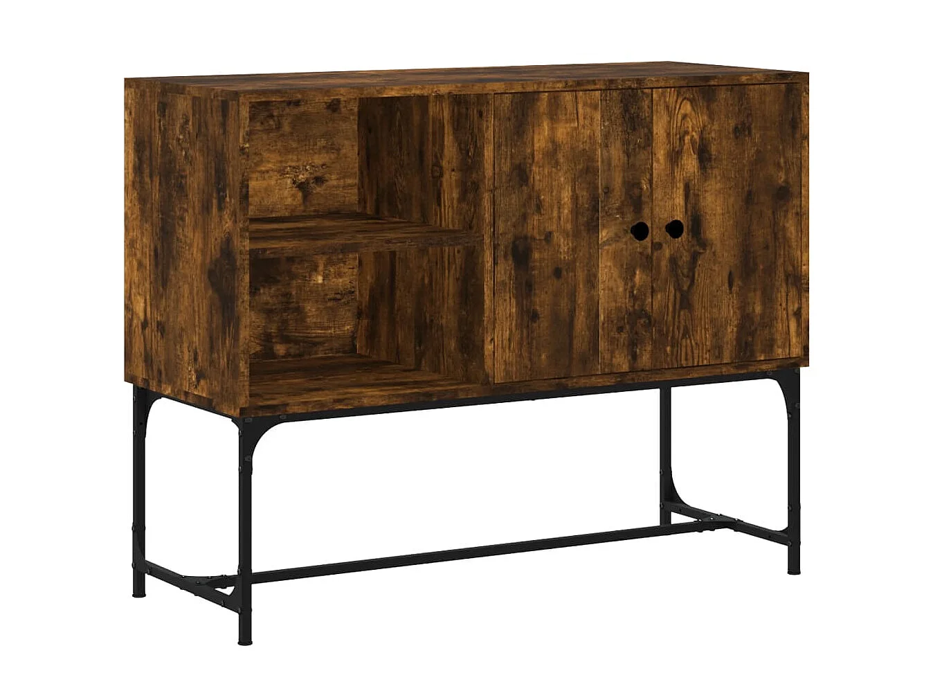 Buffet chêne fumé 100x40x79,5 cm bois d'ingénierie QWE82326