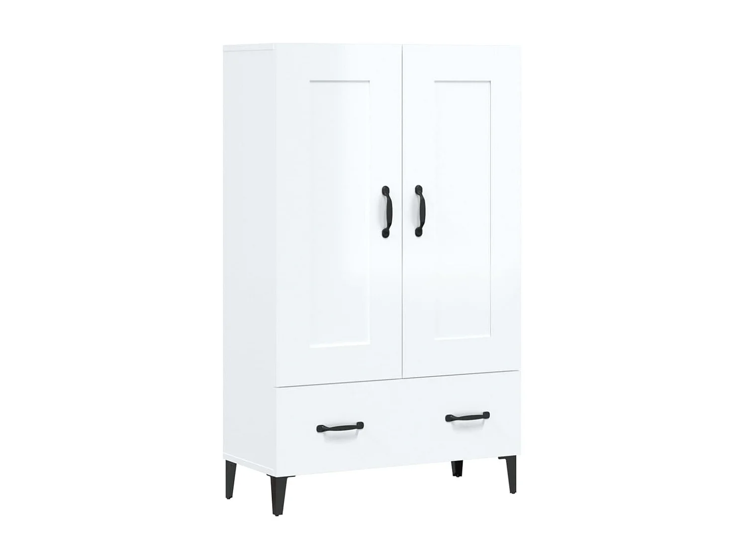 Highboard,Kommode Hochglanz-Weiß 70x31x115 cm Holzwerkstoff -gkd224454