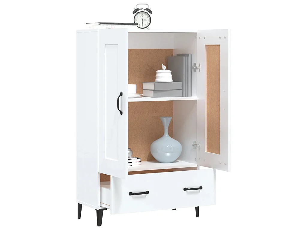 Highboard,Kommode Hochglanz-Weiß 70x31x115 cm Holzwerkstoff -gkd224454