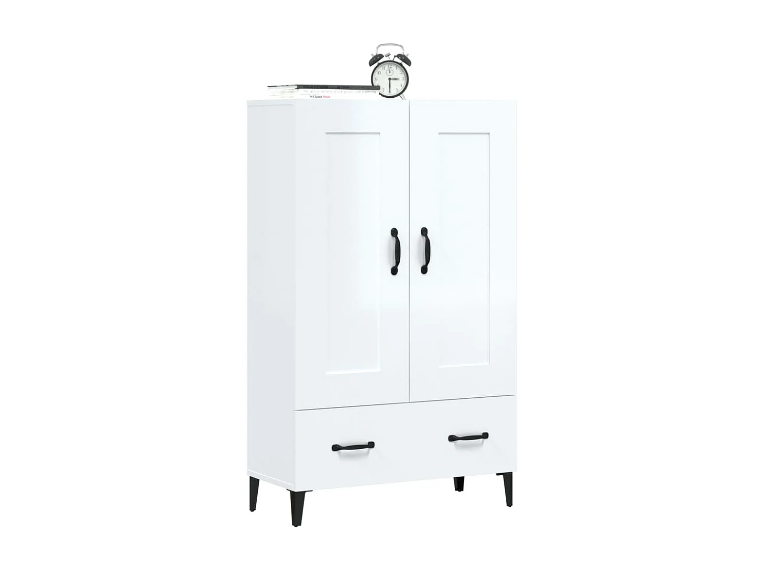 Highboard,Kommode Hochglanz-Weiß 70x31x115 cm Holzwerkstoff -gkd224454