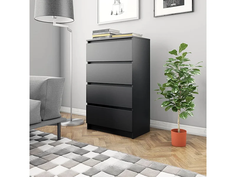 Buffet Noir 60x35x98,5 cm Bois d'ingénierie QWE76048