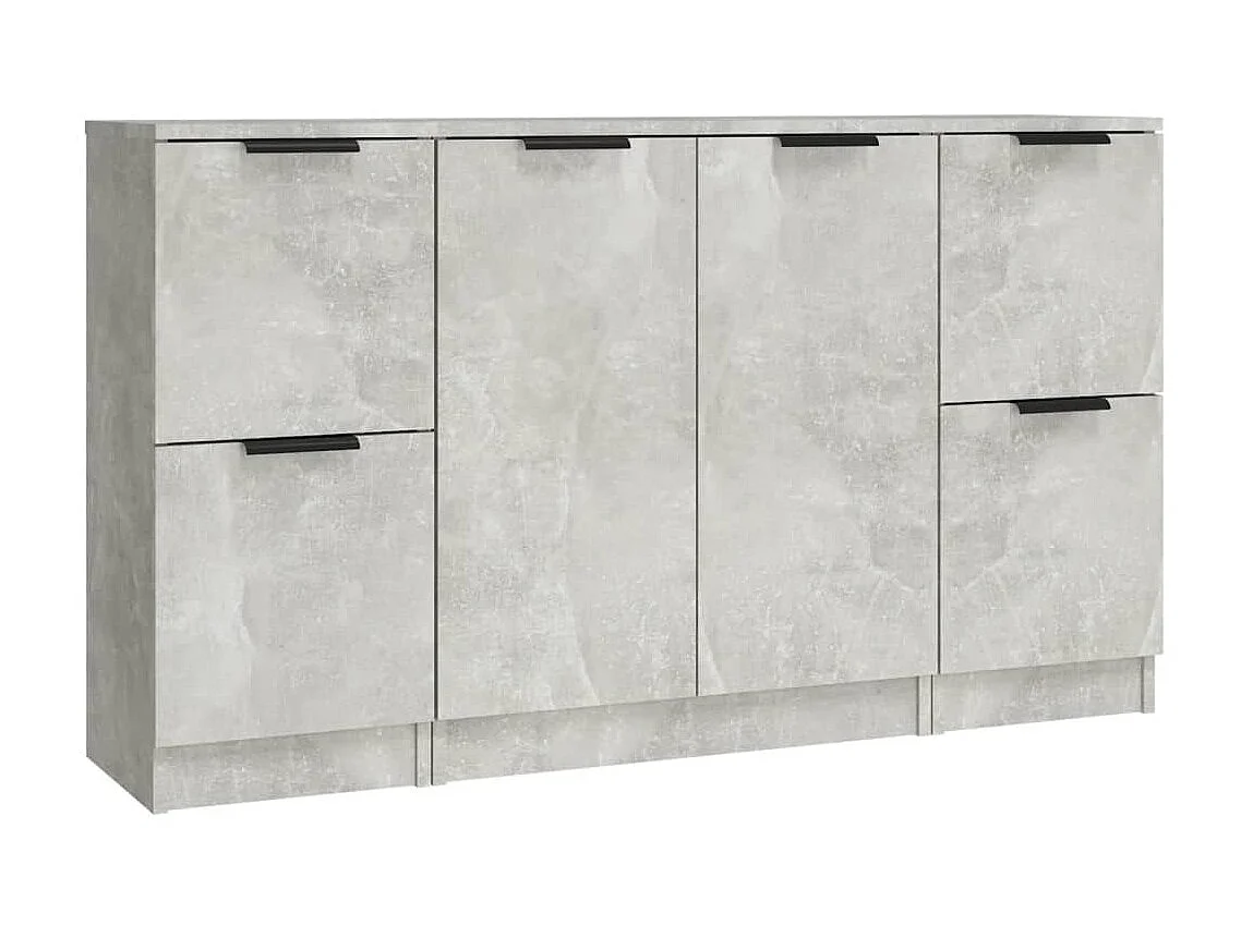 Buffets 3 pcs gris béton bois d'ingénierie EGER33975
