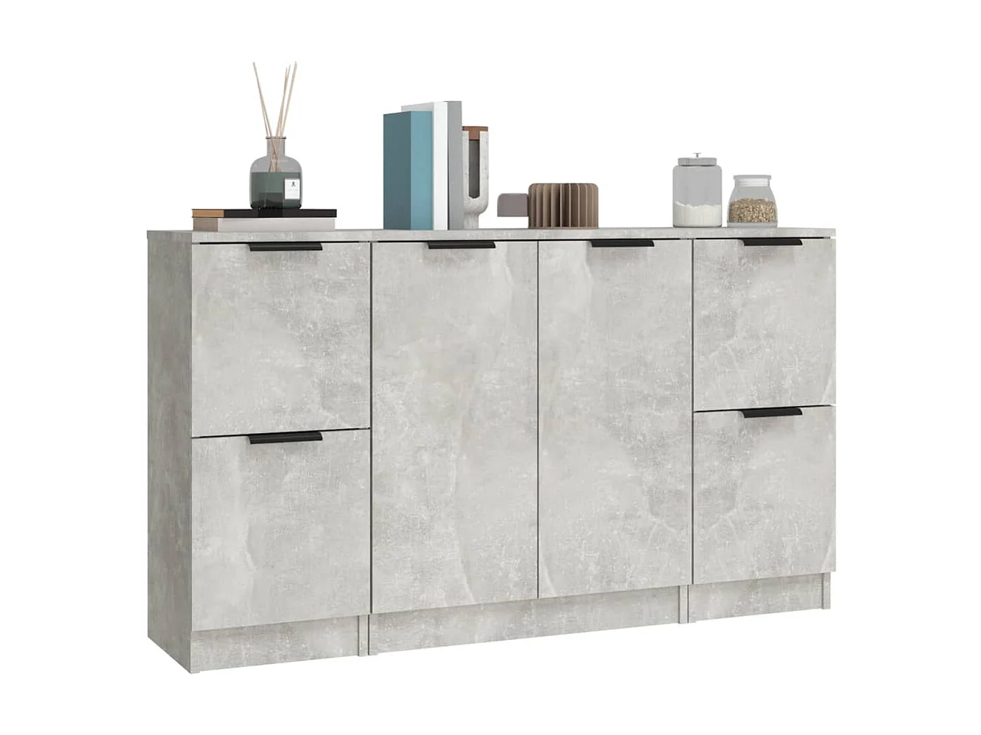 Buffets 3 pcs gris béton bois d'ingénierie EGER33975