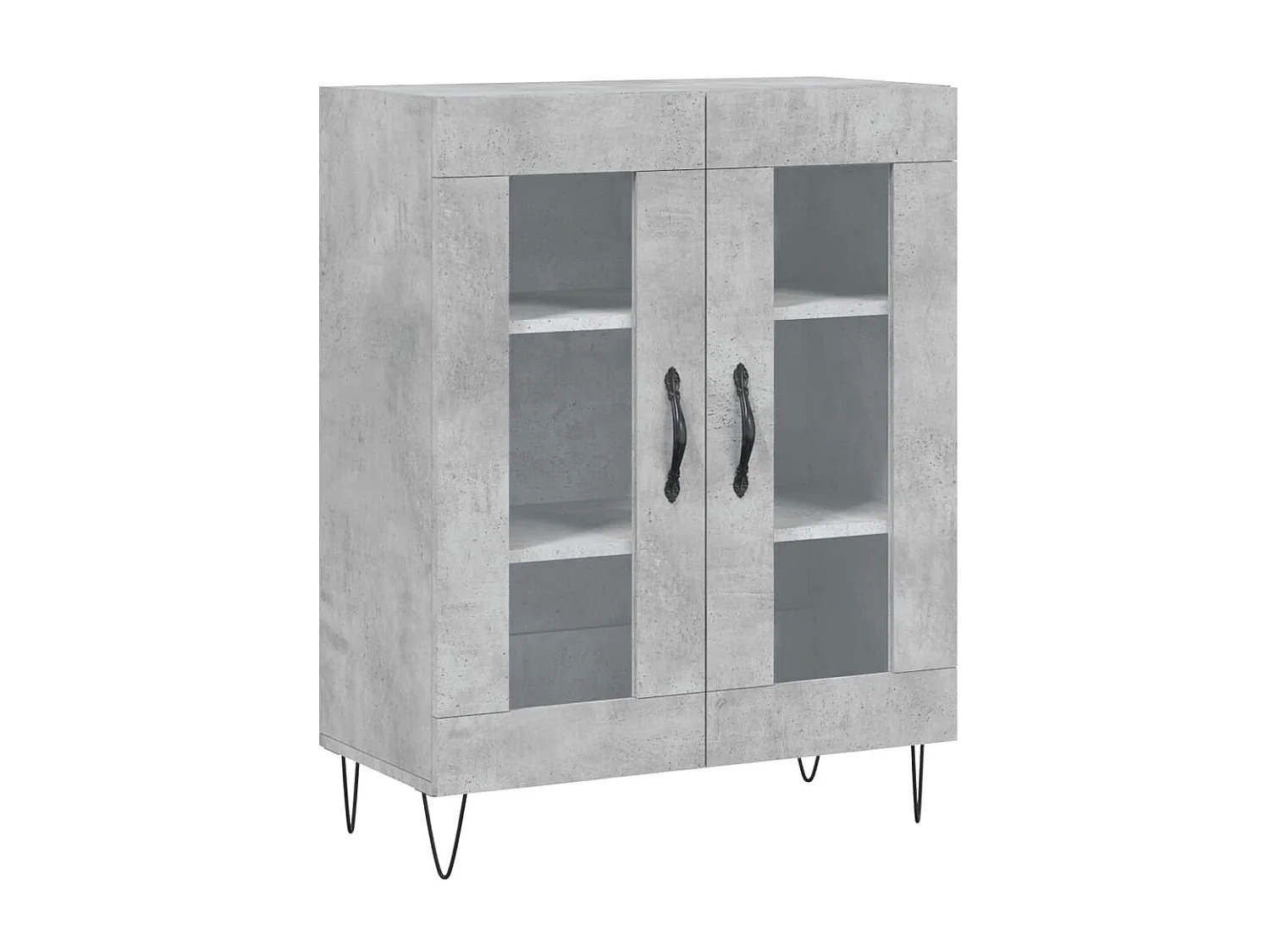 Buffet gris béton 69,5x34x90 cm bois d'ingénierie QWE14021