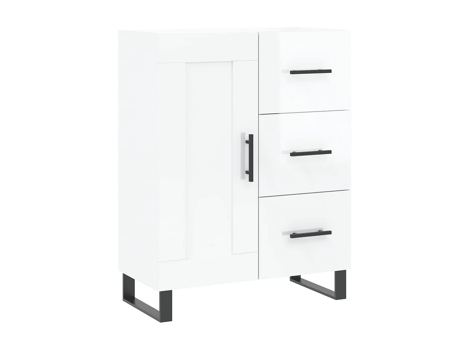 Dressoir 69,5x34x90 cm bewerkt hout hoogglans wit NL652430