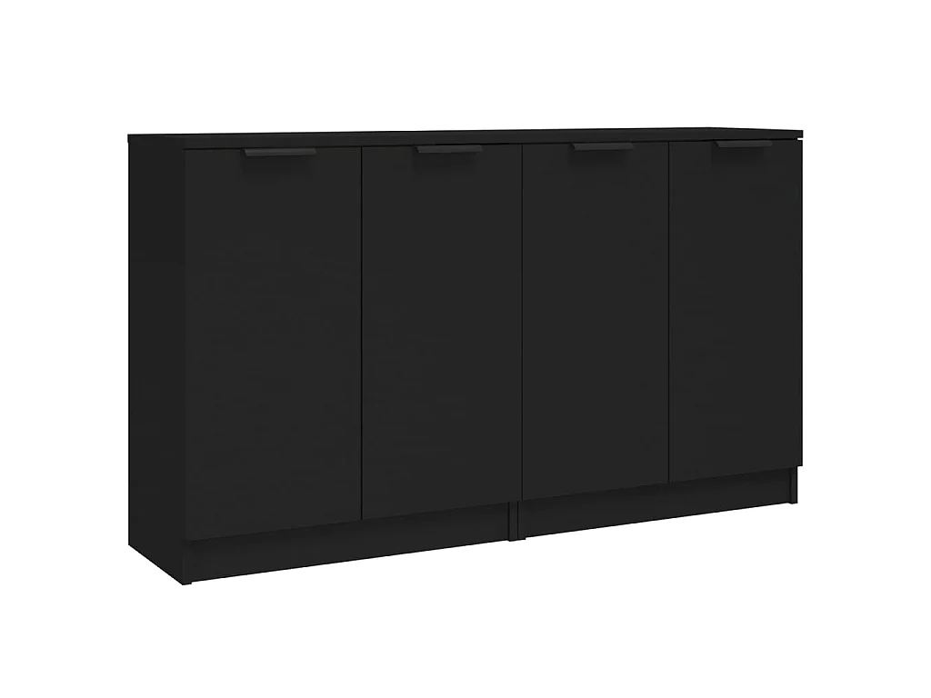 Buffets 2 pcs Noir 60x30x70 cm Bois d'ingénierie EGER36332