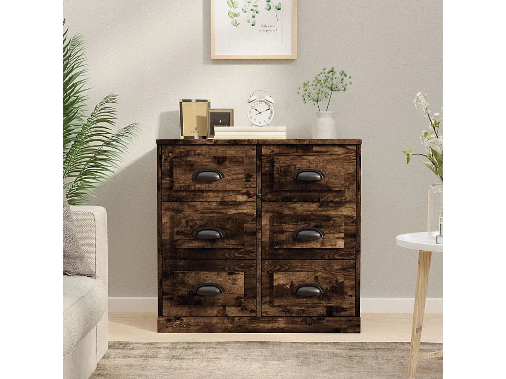 Buffet chêne fumé 70x35,5x67,5 cm bois d'ingénierie EGER99377